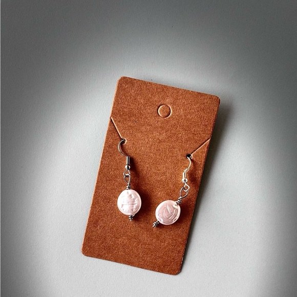 White circle handmade earrings 🤍 - Picture 1 of 1